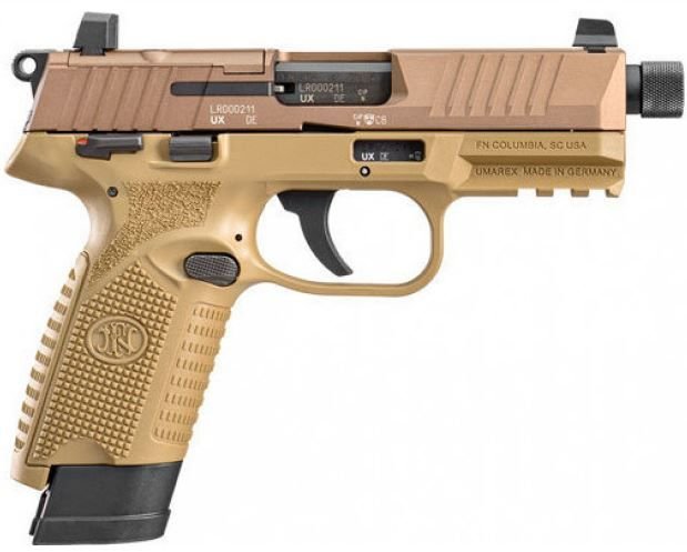 FN 502 Tactical .22 LR 4.60", Flat Dark Earth - 15+1 Rounds | 4.60" Barrel | Polymer Grips