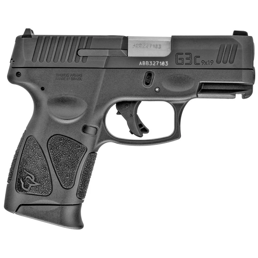 Taurus G3c 9mm Semi Auto Pistol (2)-12rd Magazines - 12+1 Rounds | 3.2" Barrel | Polymer Grips | Black | 3-Dot Sights