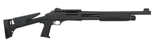 Dickinson Tac-4 Tactical 12ga Shotgun 18.5" Barrel, Ghost Ring Sights, 5+1 - 5+1 Rounds | 18.5" Barrel | 3" Chamber | Synthetic | Blue/Black