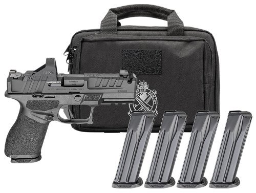Springfield Armory Echelon 4.0C Compact 9mm Pistol Gear Pack, 4 Mags, Red Dot, Range Case - 18+1 Rounds | 4" Barrel | Blue/Black