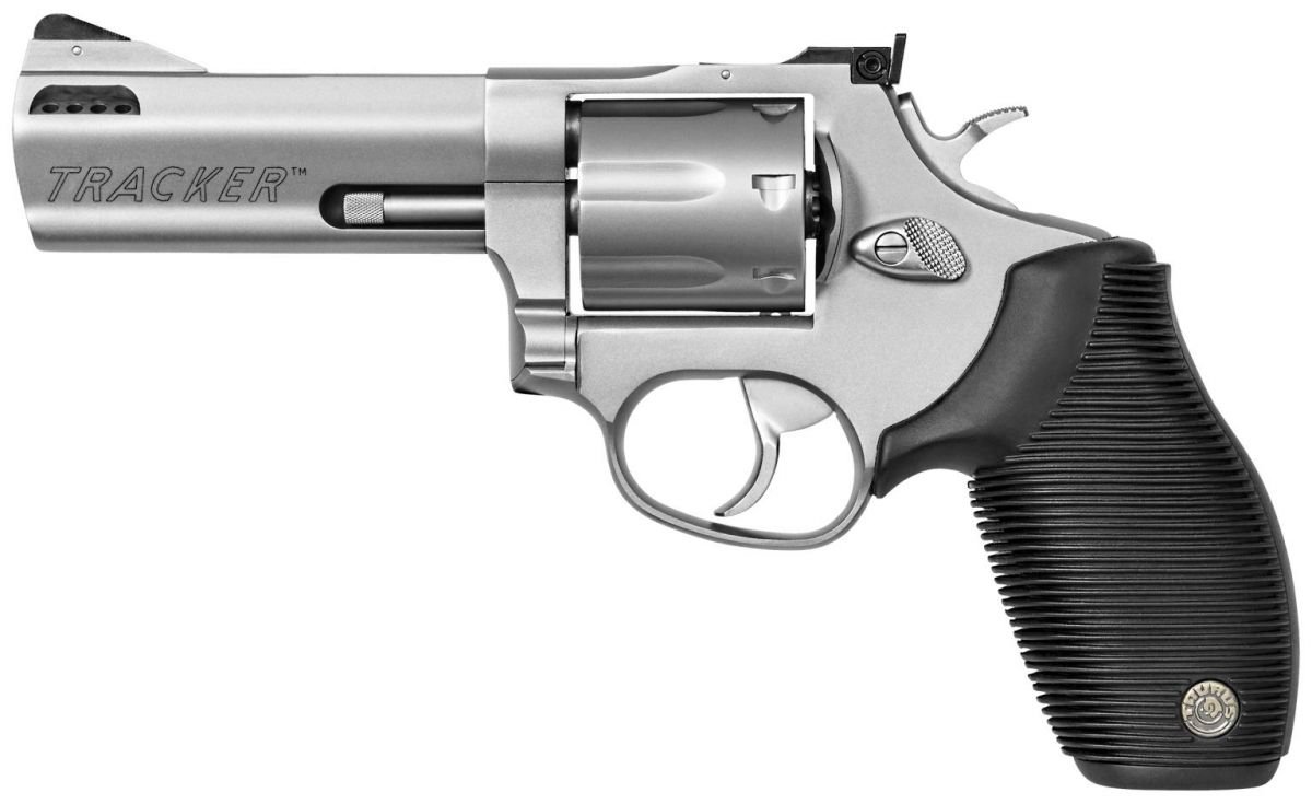 Taurus 627 Tracker Stainless 4" 357 Magnum Revolver - 7 Rounds | 4" Barrel | Rubber Grips | Stainless/Silver | 3-Dot Sights