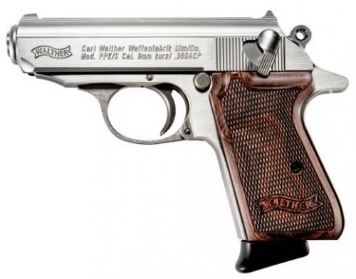 Walther Arms PPK/S .380 ACP 7+1 Walnut Grips *LAST PRODUCTION - 7+1 Rounds | Wood Grips | Stainless/Silver