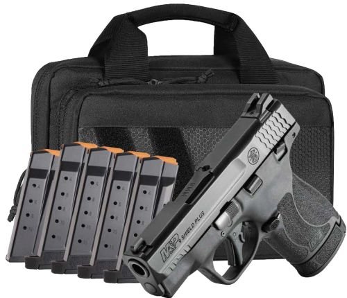 Smith & Wesson M&P9 Shield Plus 9mm Bundle, Savior Bag, 6 Magazines - 13+1 Rounds | Blue/Black