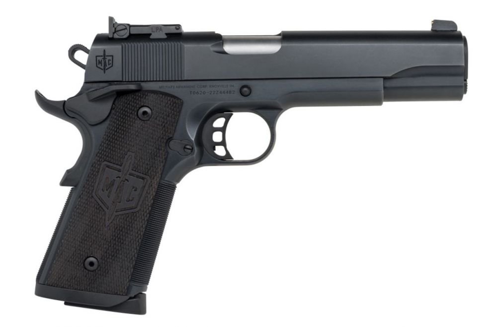 Miltary Armament MAC 1911 JSOC .45 ACP Pistol 8+1 - 8+1 Rounds | 5" Barrel | Wood Grips | Blue | Adjustable Sights