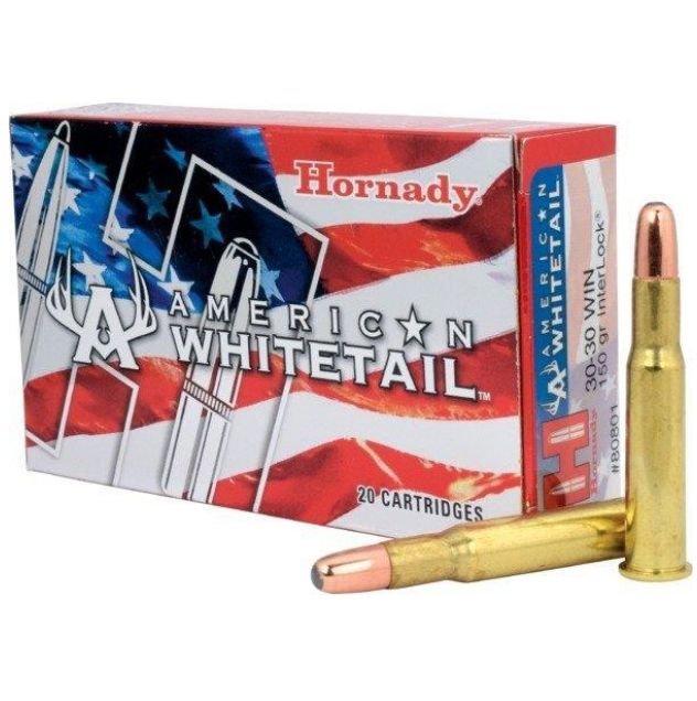 HORNADY AMERICAN WHITETAIL 30-30WIN 150GR SP 20RD BOX - Brass Casing