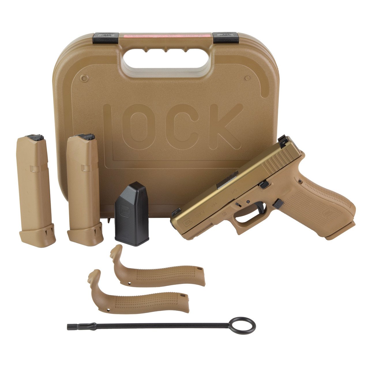 Glock G19X V 9mm 4.02" Barrel, Coyote Brown, 17+1 - 17+1 Rounds | 4.02" Barrel | Night Sights 2
