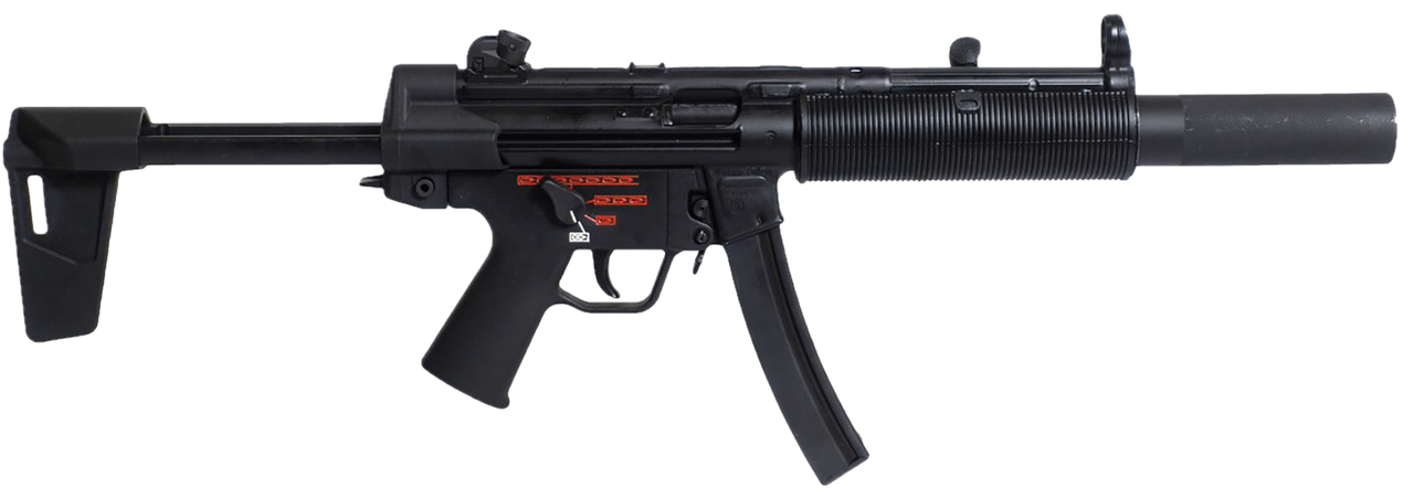 Century International Arms Inc. AP5-SD 9mm Luger 30rd Magazines (2) 5.75" 1/2x28 Threaded Barrel Black with Brace - 30+1 Rounds