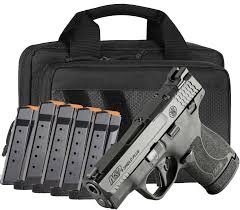 Smith & Wesson M&P9 Shield Plus, 9mm Bundle, Thumb Safety, Savior Bag, 6 Magazines - 13+1 Rounds | 3.1" Barrel