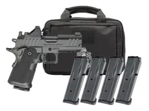 Springfield Armory 1911 DS Prodigy 9mm 5" Integrated Comp, Gear Pac Bundle, (4) Mags, Red Dot - 20+1 Rounds | 5" Barrel | Blue/Black 2