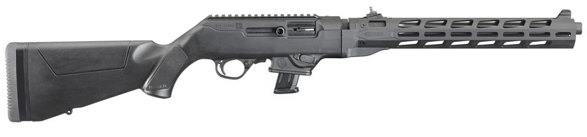 Ruger - PC Carbine, 9mm, 16.12" Fluted Barrel, Adj Ghost Ring, Black Synthetic, 10-rd - 10 Rounds